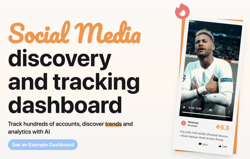 ViralViews.co Social Media
discovery and tracking dashboard