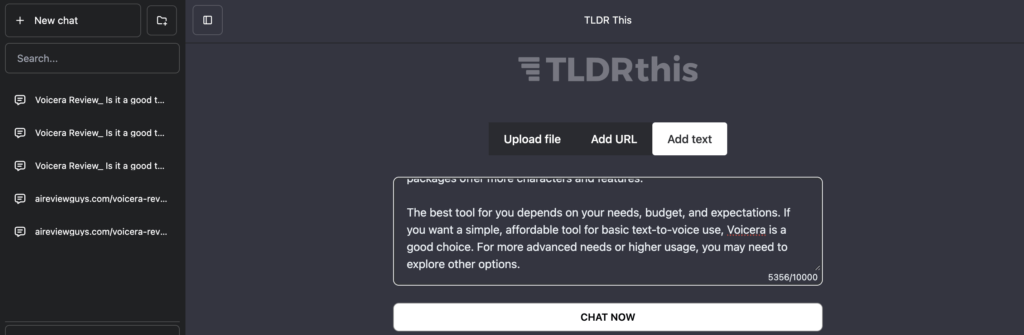 TLDR This review dashboard interface example