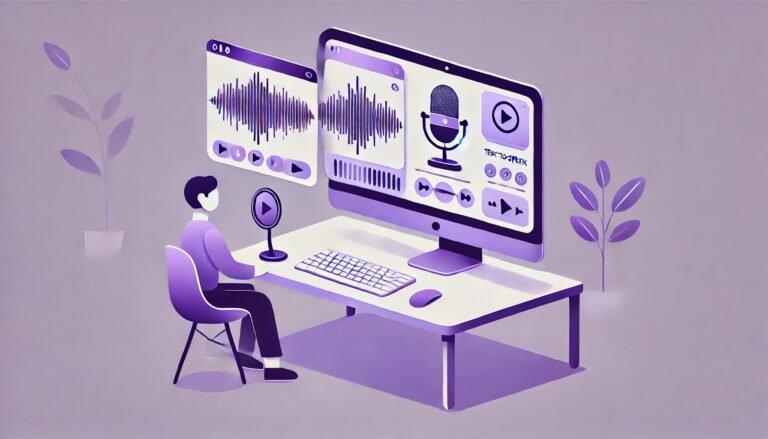 a minimalistic illustration of an AI voice generator