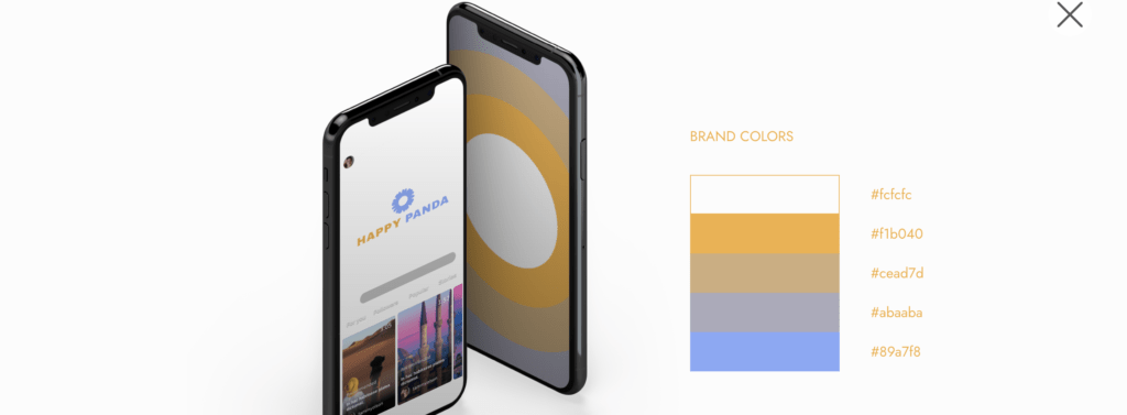 Brandmark review example design options on mobile and brand colors