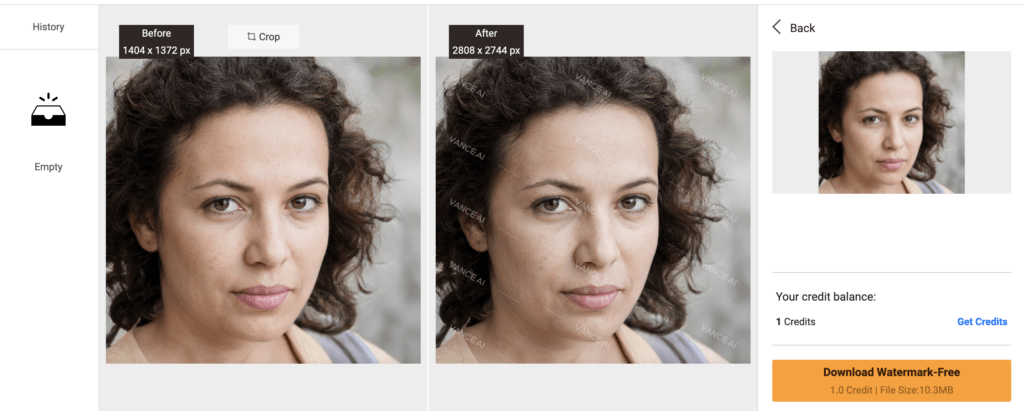 vanceai image enhancer review with a headshot image