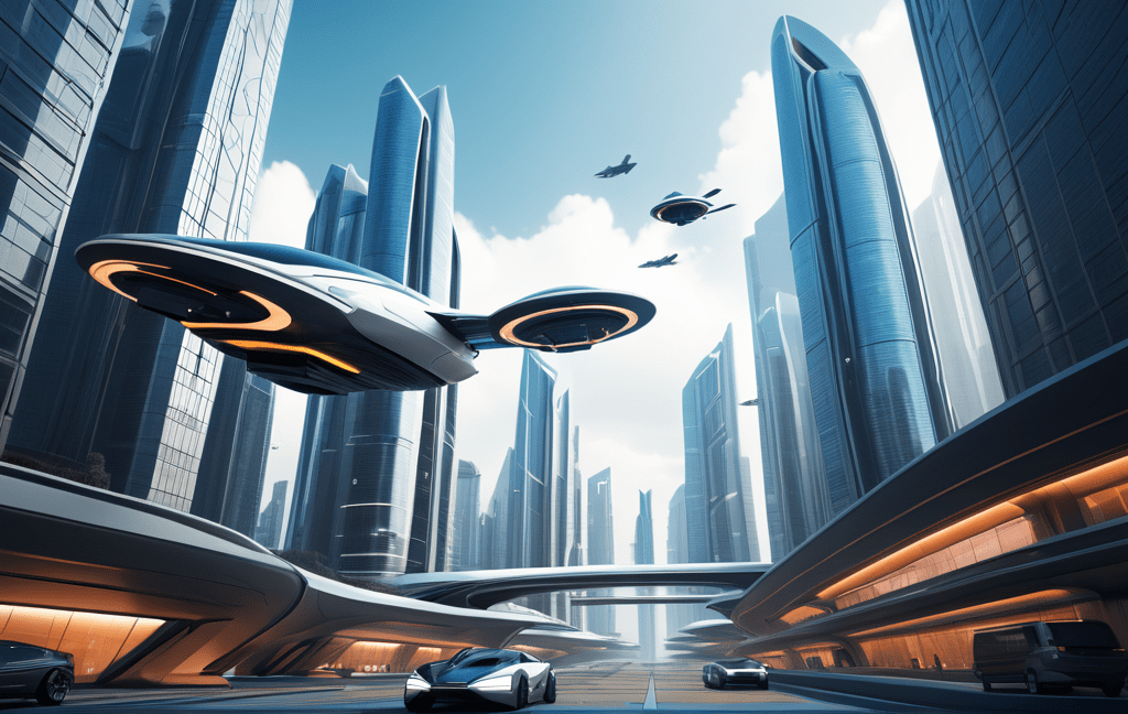 rundiffusion review generation of futuristic road with flying cars
